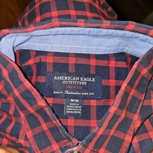 American Eagle Outfitters Preppy Fit Plaid Button Down‎ Shirt Men's Medium Cabin